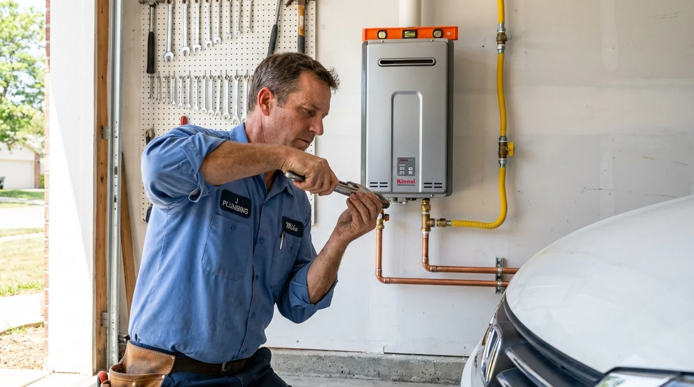 Tankless water heater installation by a Johns Plumbing LLC plumber in Fairfax